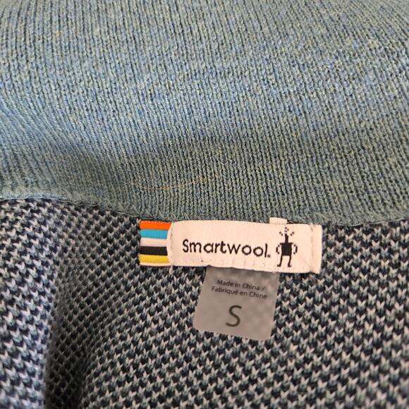 Smartwool Dacono Ski Full-Zip Sweater Green Wool Geometric Women Small - Picture 9 of 11